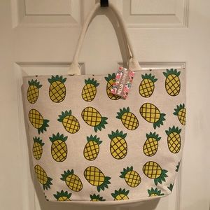Pineapple Tote, Pineapple Bag, Large Pineapple Tote, Double Handles, Summer Bag